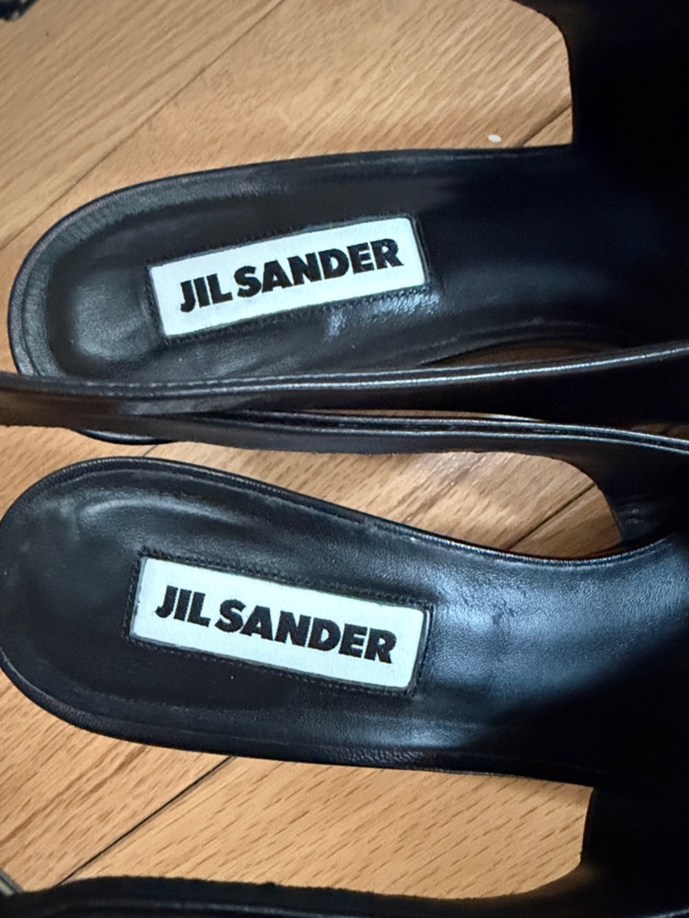Jil Sander Black Pointed Leather Slingback Pumps - Picture 2 of 7